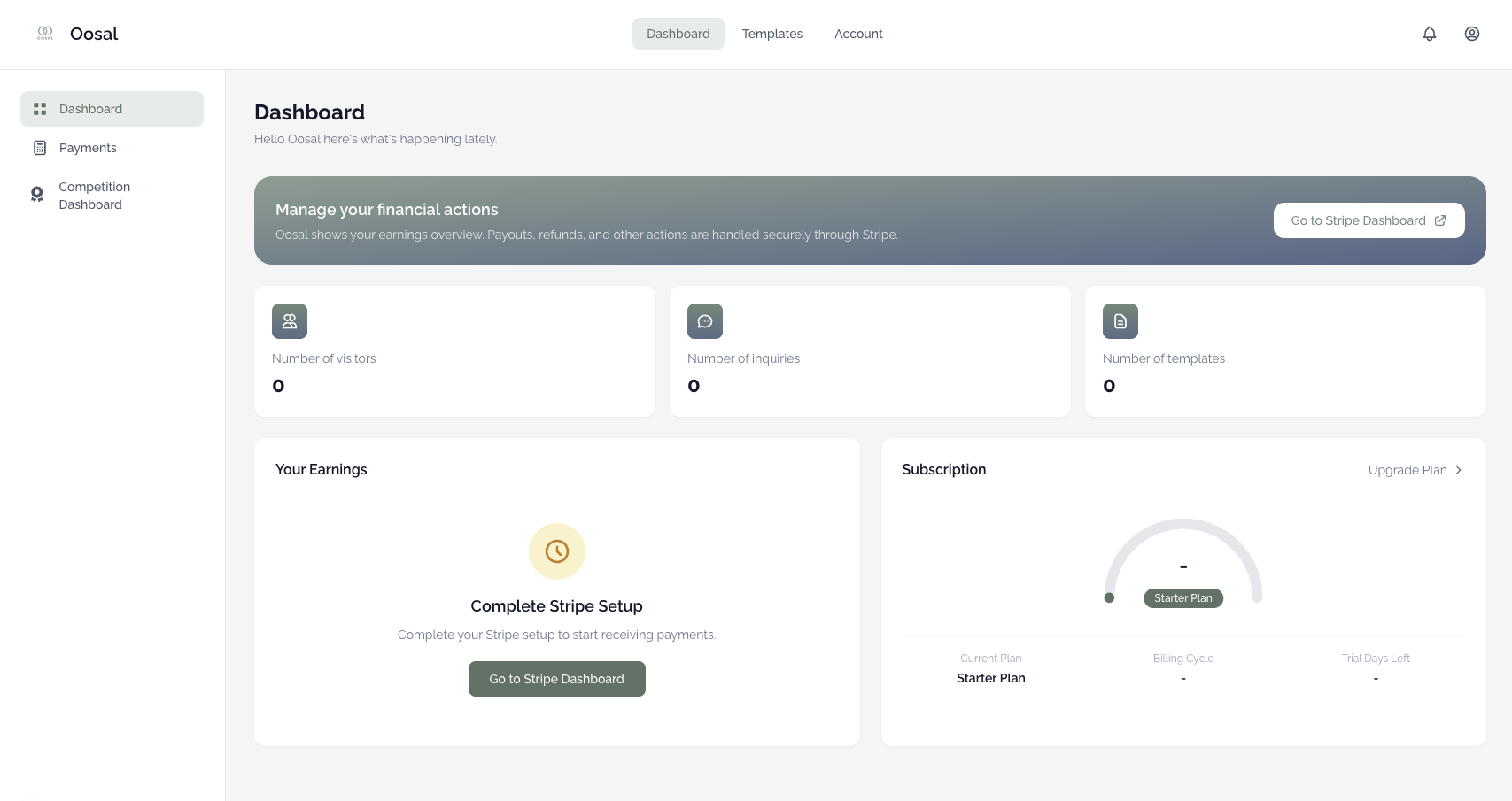 Oosal Dashboard Preview